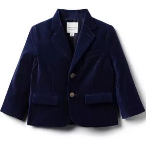Janie and Jack Blue Velvet Suit Set